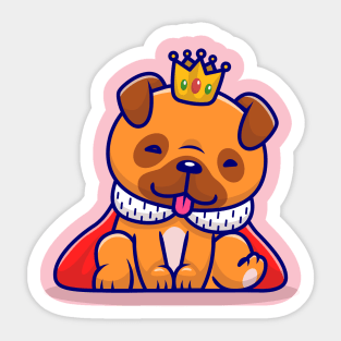 Cute King Pug Dog Sleeping Cartoon Sticker